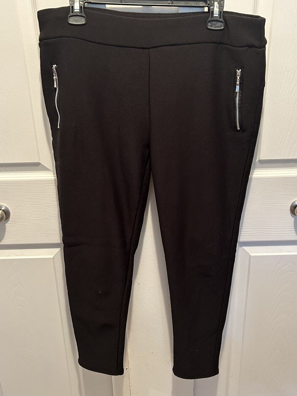 Women's Lit 26 Fleece Lined Black Leggings Size 1X